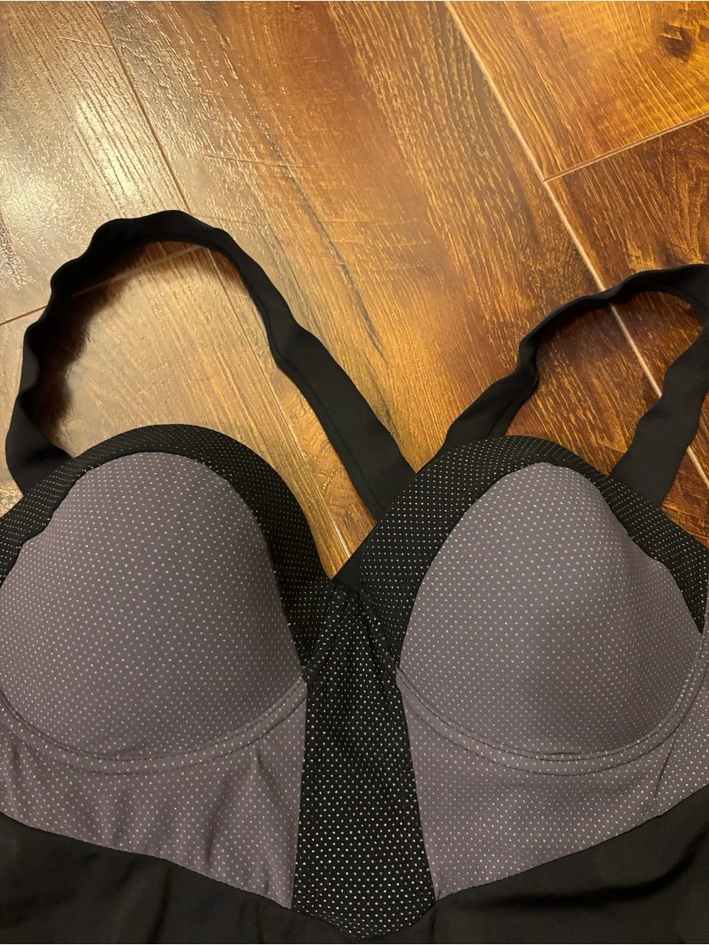 SPANX Black and Grey Dot One-Piece Shapewear Swimsuit Size 12